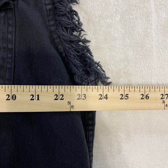 Hot Leathers Men's 'Shredder Skull' Black Sleeveless Denim Button Down Vest - Picture 7 of 8